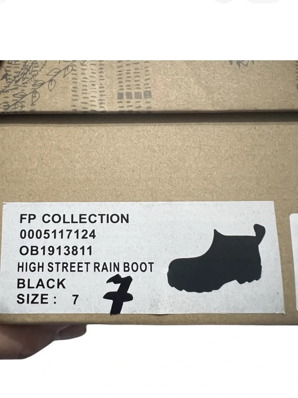 Free People High Street Black Chunky Rain Boots – Glossy Waterproof Style